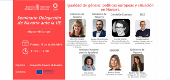 Seminario Delegación Navarra en Bruselas: IGUALDAD DE GÉNERO: POLÍTICAS EUROPEAS Y SITUACIÓN EN NAVARRA